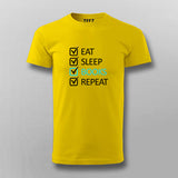 EAT SLEEP BOOK REPECT Funny T-shirt For Men Online India