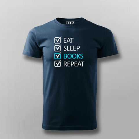 EAT SLEEP BOOK REPECT Funny T-shirt For Men Online Teez
