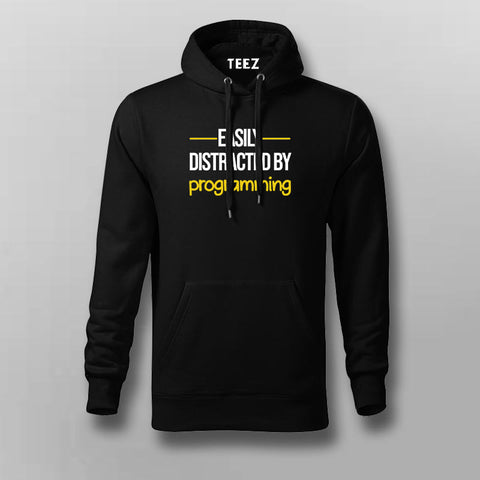 Easily Distracted By Programming Funny Programmer Hoodies For Men Online India