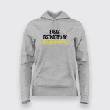 Easily Distracted By Programming Funny Programmer Hoodies For Women