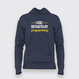Easily Distracted By Programming Funny Programmer Hoodies For Women
