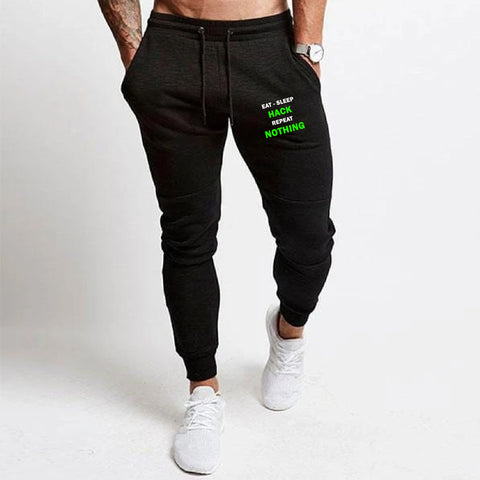 Eat Sleep Hack Repeat Nothing Funny Programmer Printed Joggers For Men