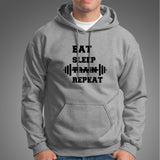 Eat Sleep Train Repeat Gym - Motivational Hoodies For Men India