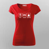 Eat Sleep Coffee T-Shirt For Women