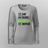 Eat Sleep Excel Repeat Accountant Humour T-Shirt For Women