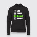  Eat Sleep Excel Repeat Accountant Humour Hoodies For Women Online India