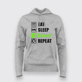 Eat Sleep Excel Repeat Accountant Humour Hoodies For Women