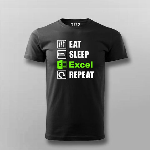 Eat Sleep Excel Repeat Accountant Humour T-Shirt For Men Online India