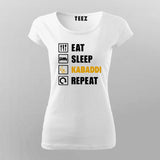Eat Sleep Kabaddi Repeat T-Shirt For Women
