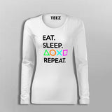 Eat Sleep Playstation Repeat Women's Gaming T-Shirt