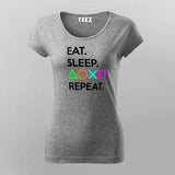 Eat Sleep Playstation Repeat Women's Gaming T-Shirt