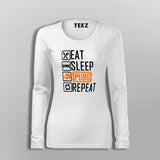 Eat Sleep Pubg Repeat Funny Gaming T-Shirt For Women