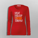 Eat Sleep Pubg Repeat Funny Gaming T-Shirt For Women