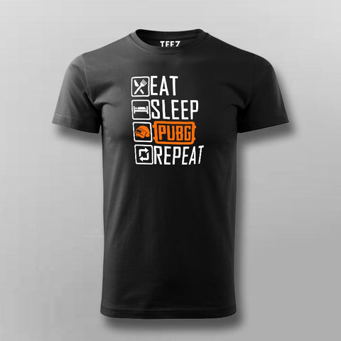 Eat Sleep Pubg Repeat Funny Gaming T-Shirt For Men Online India