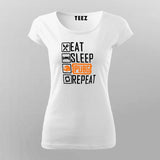 Eat Sleep Pubg Repeat Funny Gaming T-Shirt For Women
