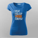 Eat Sleep Pubg Repeat Funny Gaming T-Shirt For Women