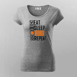 Eat Sleep Pubg Repeat Funny Gaming T-Shirt For Women