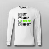Eat Sleep Trade Repeat Funny Investors T-Shirt For Men