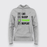 Eat Sleep Trade Repeat Funny Investors Hoodies For Women