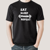 Eat Sleep Train Repeat Gym - Motivational Men's T-shirt