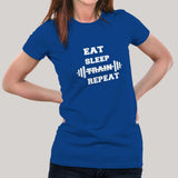 Eat Sleep Train Repeat Gym - Motivational Women's T-shirt