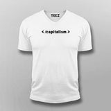 End Capitalism V Neck T-Shirt In India