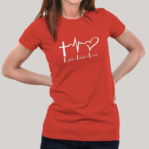 Buy Faith Hope Love Women's Christian T-shirt At Just Rs 499 On Sale! Online India
