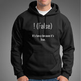 !false, It's funny because it's true. Men's Programming Joke Hoodie India