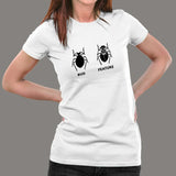 Funny Feature Bug Programmer T-Shirt For Women India