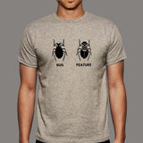 Funny Feature Bug Programmer T-Shirt For Men India