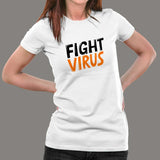 Fight Virus Women's Corona Virus T-Shirt India