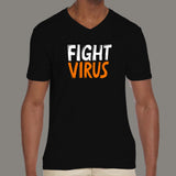 Fight Virus Men's Corona Virus V Neck T-Shirt Online India