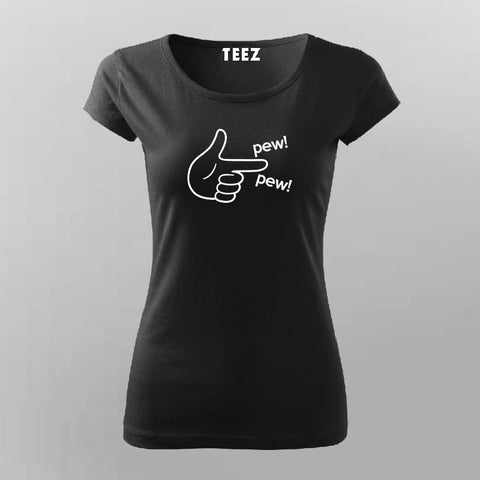 Funny Finger gun T-Shirt For Women