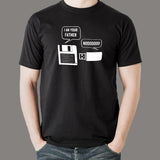 Floppy Disk And USB Flash Drive Funny Conversation T-Shirt For Men