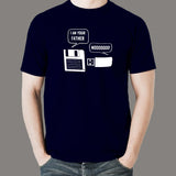 Floppy Disk And USB Flash Drive Funny Conversation T-Shirt For Men