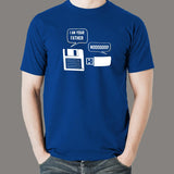 Floppy Disk And USB Flash Drive Funny Conversation T-Shirt For Men