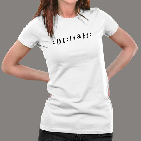 Bash Fork Bomb T-Shirt For Women Online India