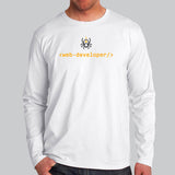 Funny Web Developer Full Sleeve T-Shirt For Men India