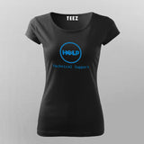 Funny Dell Parody Logo Computer Tech Support T-Shirt For Women