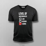 Level Of Awesomeness Low Medium Coding Funny programmer T-shirt For Men