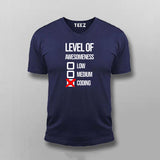 Level Of Awesomeness Low Medium Coding Funny programmer T-shirt For Men