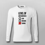 Level Of Awesomeness Low Medium Coding Funny programmer T-shirt For Men