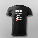 Level Of Awesomeness Low Medium Coding Funny programmer T-shirt For Men Online Teez