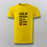 Level Of Awesomeness Low Medium Coding Funny programmer T-shirt For Men Online India