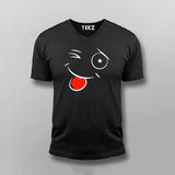 Funny smily V-neck T-shirt For Men Online India
