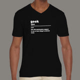 Geek Definition V Neck T-Shirt For Men Online India