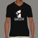 Gentle Cat V Neck T-Shirt For Men Online