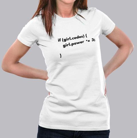Buy Girls Who Code Have More Girl Power Funny Women T-shirt At Just Rs 349 On Sale! Online India