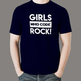 Girls Who Code Rock T-Shirt For Men