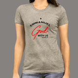 Emmanuel God With Us Christmas Noel Matthew 1:23 T-Shirt For Women